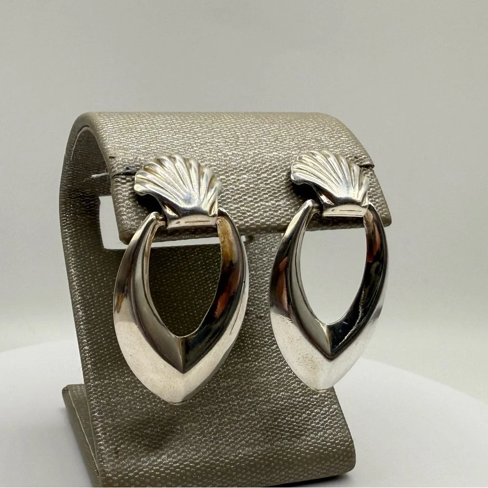 Sterling Silver Shell Drop Earrings 1 3/8” | 4g